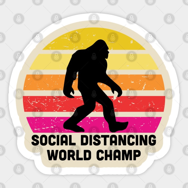 Bigfoot Social Distancing World Champion Sticker by SrboShop